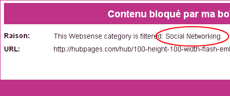 Filtrage de Hubpages par Websense Filtrage de Hubpages par Websense